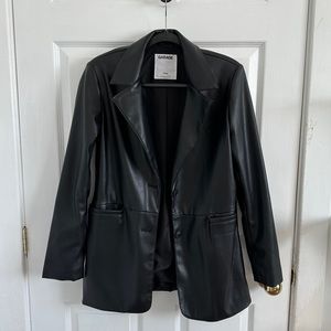 GARAGE faux leather blazer